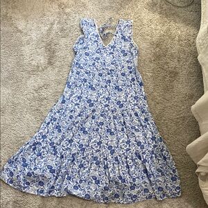 Floral Blue and White Womens Dress